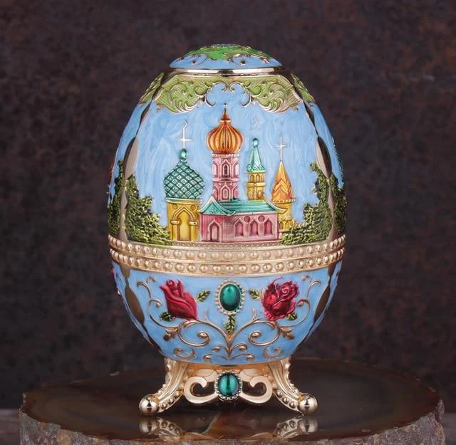 VintageFabergeEggToothpickHolders-Homeko6 Vintage Faberge Egg Toothpick Holders - Homeko