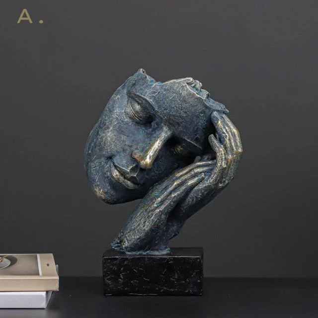 Vintage Face Art Sculptures - Homeko