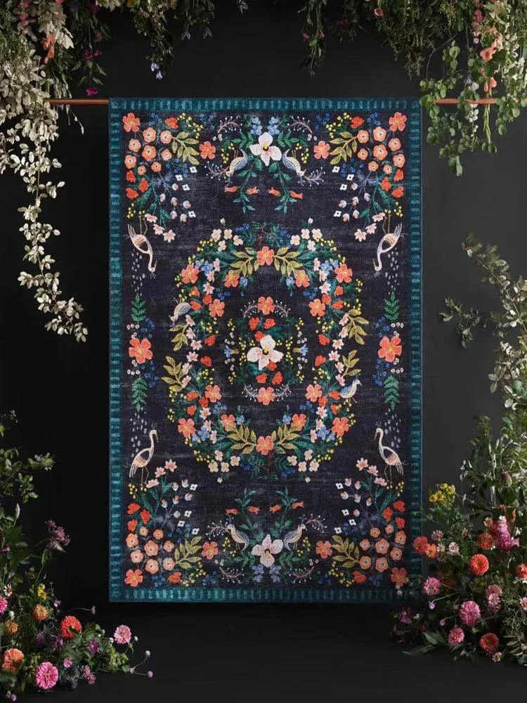VintageFlowerPinkGreenArtRugCarpetLuxuryDecorBedroom-Homeko3 Vintage Flower Pink Green Art Rug Carpet Luxury Decor Bedroom - Homeko