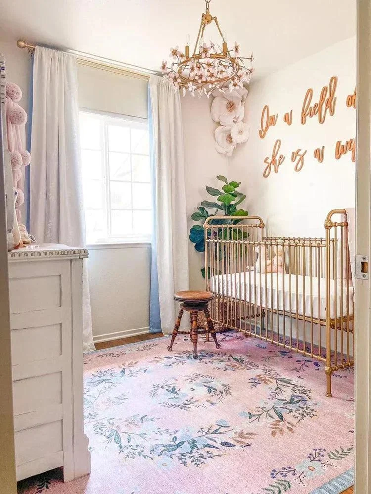 VintageFlowerPinkGreenArtRugCarpetLuxuryDecorBedroom-Homeko4 Vintage Flower Pink Green Art Rug Carpet Luxury Decor Bedroom - Homeko