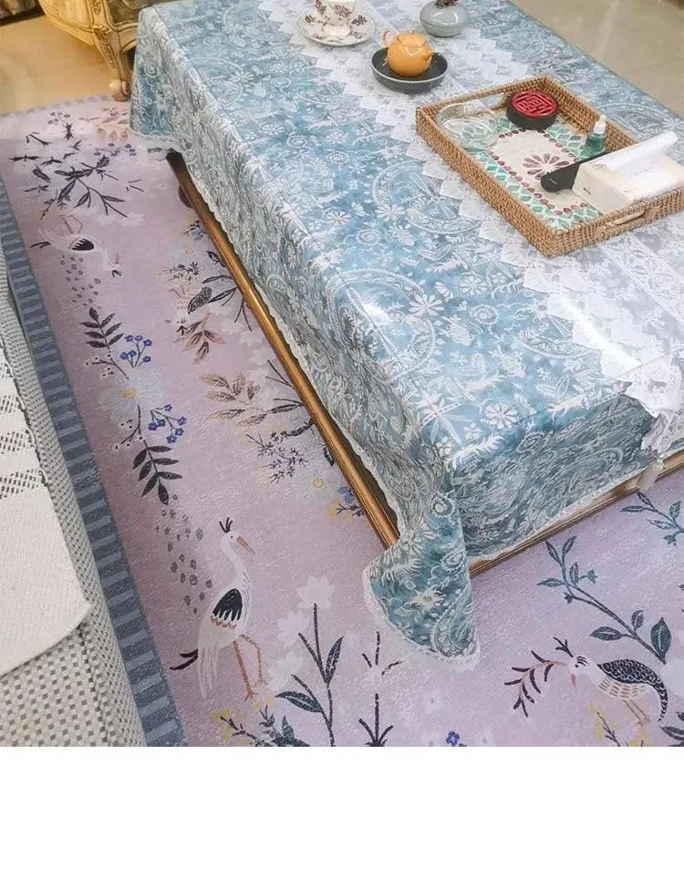 VintageFlowerPinkGreenArtRugCarpetLuxuryDecorBedroom-Homeko8 Vintage Flower Pink Green Art Rug Carpet Luxury Decor Bedroom - Homeko