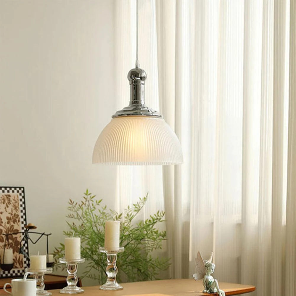 VintageGlassRibbedChromePendantLight_1 Vintageglassribbedchromependantlight 1