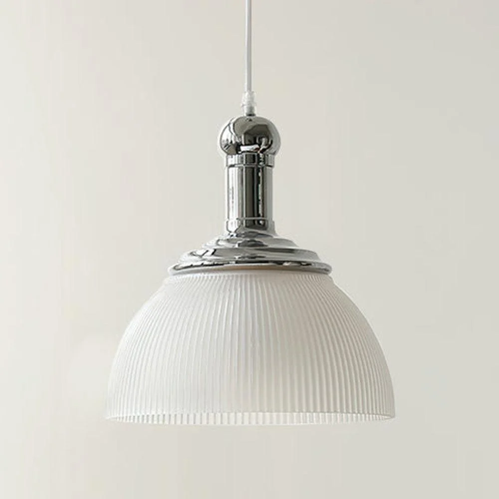 VintageGlassRibbedChromePendantLight_7 Vintageglassribbedchromependantlight 7