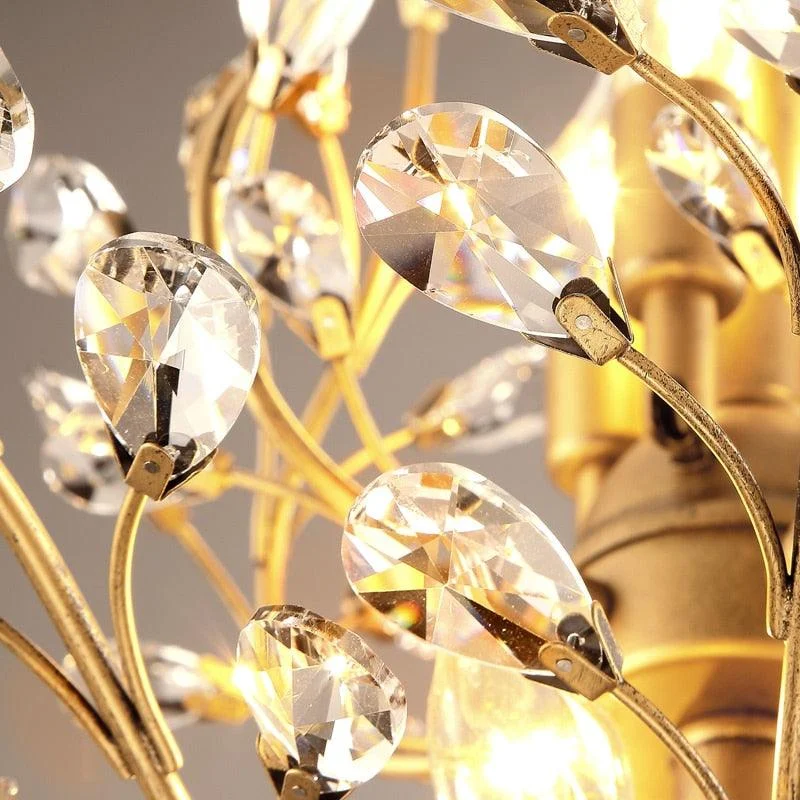 VintageGoldBlackCandleCrystalChandelierLedPendantLightingRoomDecor-Homeko3 Vintage Gold Black Candle Crystal Chandelier Led Pendant Lighting Room Decor - Homeko