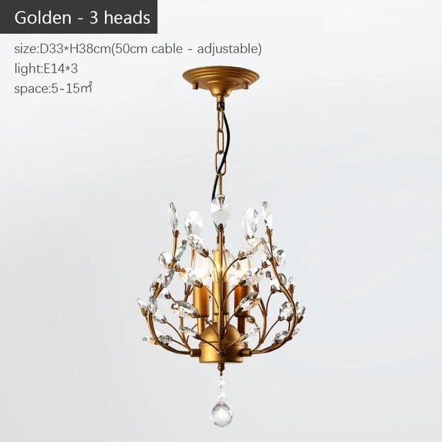 VintageGoldBlackCandleCrystalChandelierLedPendantLightingRoomDecor-Homeko6 Vintage Gold Black Candle Crystal Chandelier Led Pendant Lighting Room Decor - Homeko