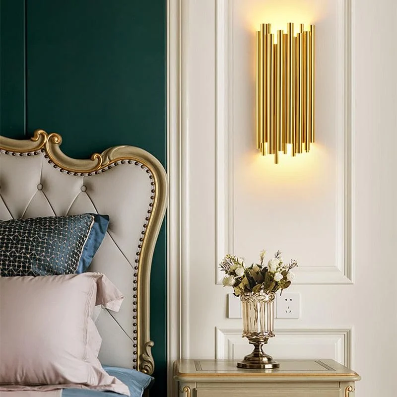Vintage Gold Crystal Wall Lamp Indoor Wall Lighting for Bedroom Living Room Decoration - Homeko