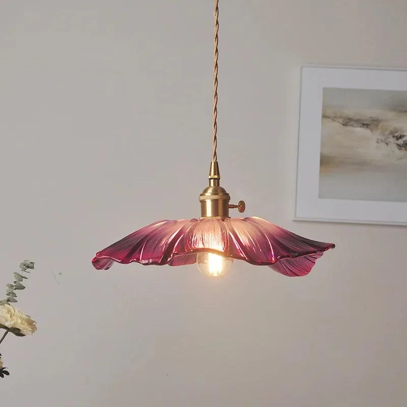 VintageIndustrialGlassHibiscusFlowerPendantLight3 Vintage Industrial Glass Hibiscus Flower Pendant Light - ISTANBULLU LTD