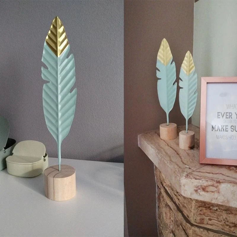 VintageMetalFeatherOrnament-Homeko8 Vintage Metal Feather Ornament - Homeko