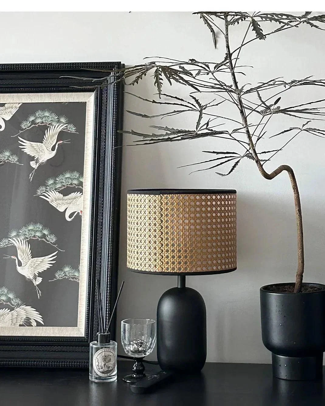 Vintage Retro Japanese Hand Weaving Table Lamp Lighting for Bedside - Homeko