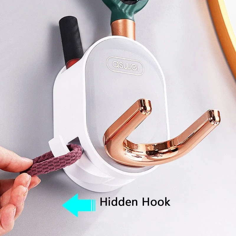 Wall Mounted Hair Dryer Holder Foldable Bathroom Wall Organizer Storage Holder Home Hair Brush Storage Bracket F2289e02 F513 4fae 8f33 04244473d108