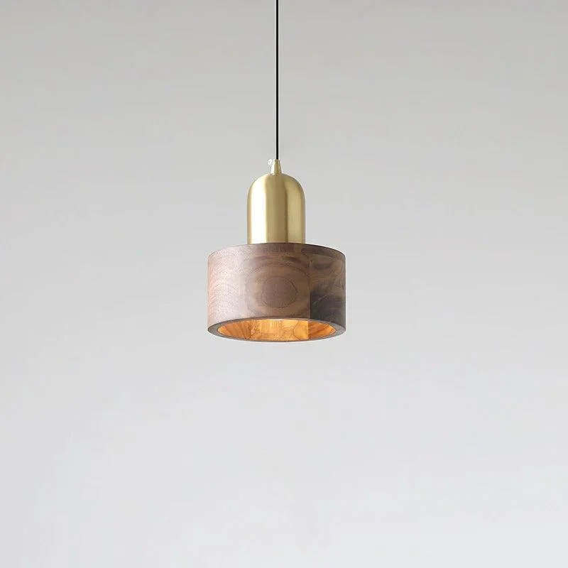 Walnoot Houten Kroonluchters Slaapkamer Bed Hanglampen Designer Home Decor Lamp Messing Lampen Restaurant Bar Hanglamp Woonkamer