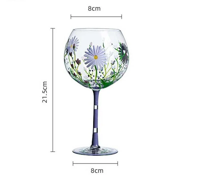 WatercolorHydrangeaWineGlass_4 Watercolor Hydrangea Wine Glass - ISTANBULLU LTD