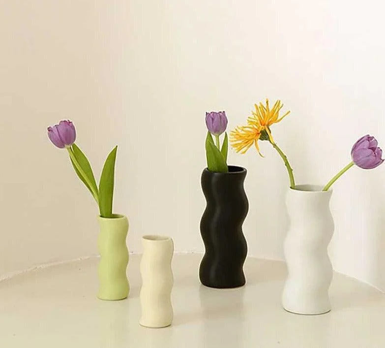 WavyGlazedCeramicVase_5 Wavy Glazed Ceramic Vase - ISTANBULLU LTD