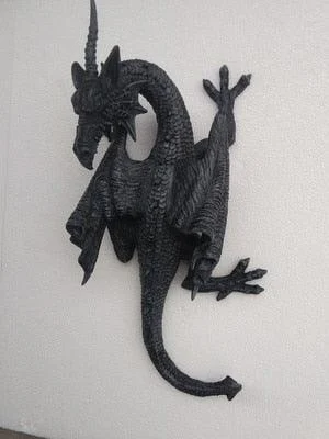 WhiteBlackDragonSpiritWallhangingSculpturesandStatues-Homeko3 White Black Dragon Spirit Wall hanging Sculptures and Statues - Homeko