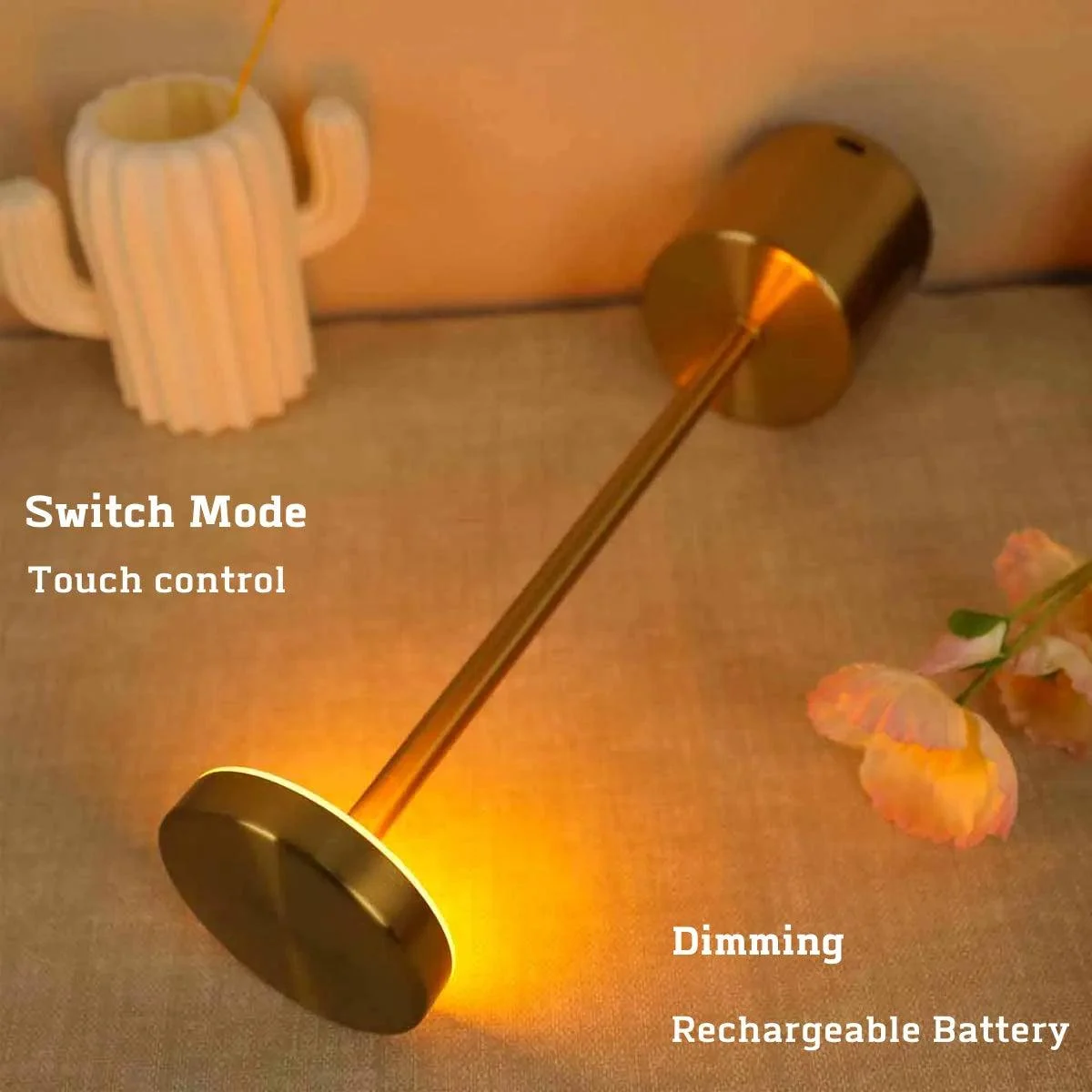 WhiteGoldLEDRechargeableTableLampLightingBedsideOutdoor-Homeko3 White Gold LED Rechargeable Table Lamp Lighting Bedside Outdoor - Homeko