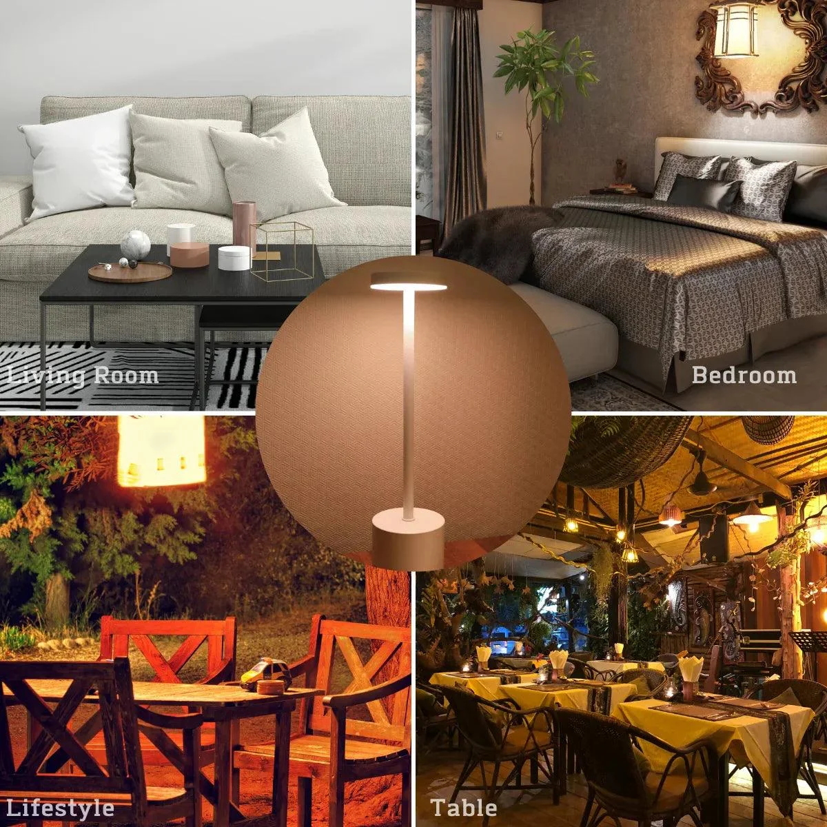 WhiteGoldLEDRechargeableTableLampLightingBedsideOutdoor-Homeko6 White Gold LED Rechargeable Table Lamp Lighting Bedside Outdoor - Homeko
