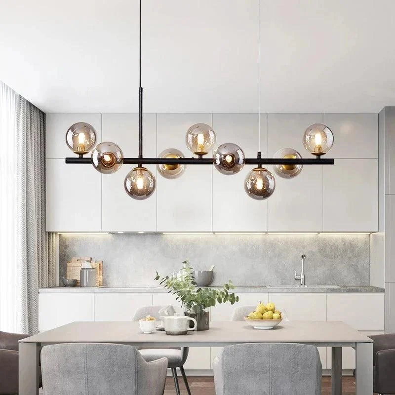 White Grey Modern LED Pendant Lighting Glass Ball 11 Heads - Homeko
