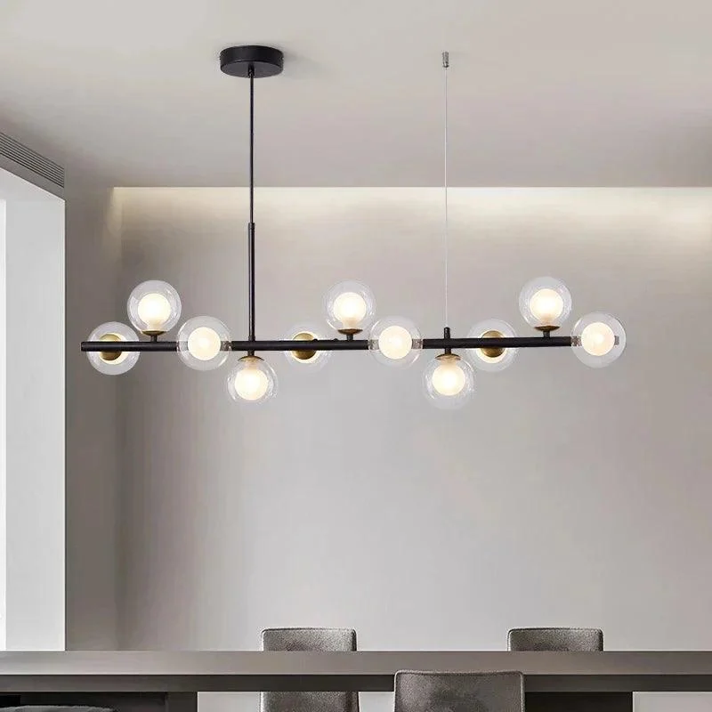 White Grey Modern LED Pendant Lighting Glass Ball 11 Heads - Homeko