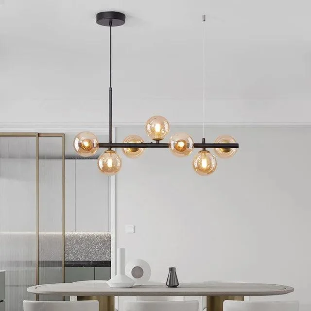 White Grey Modern LED Pendant Lighting Glass Ball 11 Heads - Homeko
