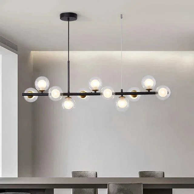 White Grey Modern LED Pendant Lighting Glass Ball 11 Heads - Homeko