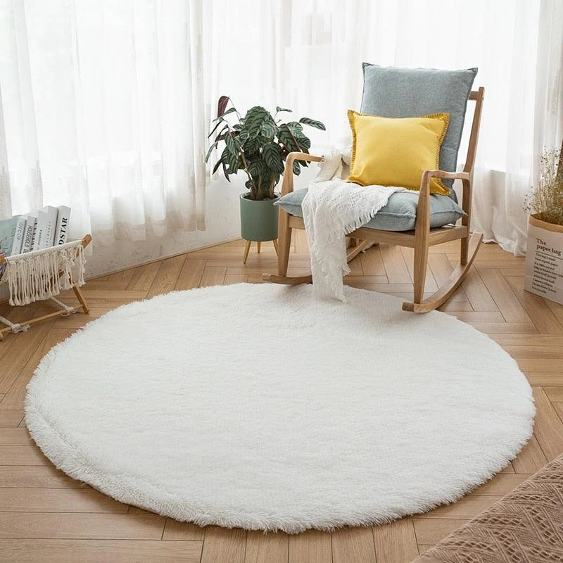 WhiteRainbowRoundCarpetforKidsRugsSoftDecorLivingRoom-Homeko3 White Rainbow Round Carpet for Kids Rugs Soft Decor Living Room - Homeko