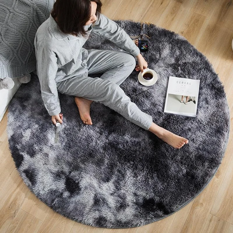 WhiteRainbowRoundCarpetforKidsRugsSoftDecorLivingRoom-Homeko5 White Rainbow Round Carpet for Kids Rugs Soft Decor Living Room - Homeko