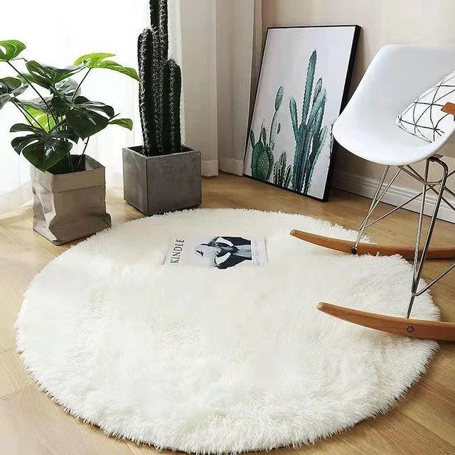 WhiteRainbowRoundCarpetforKidsRugsSoftDecorLivingRoom-Homeko6 White Rainbow Round Carpet for Kids Rugs Soft Decor Living Room - Homeko