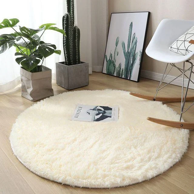 WhiteRainbowRoundCarpetforKidsRugsSoftDecorLivingRoom-Homeko7 White Rainbow Round Carpet for Kids Rugs Soft Decor Living Room - Homeko