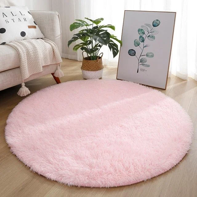 WhiteRainbowRoundCarpetforKidsRugsSoftDecorLivingRoom-Homeko9 White Rainbow Round Carpet for Kids Rugs Soft Decor Living Room - Homeko