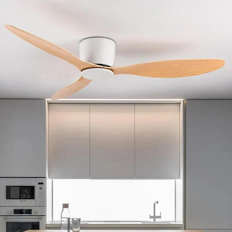 WhiteWoodLowFloorCeilingFansCoolingFansLighting-Homeko1 White Wood Low Floor Ceiling Fans Cooling Fans Lighting - Homeko