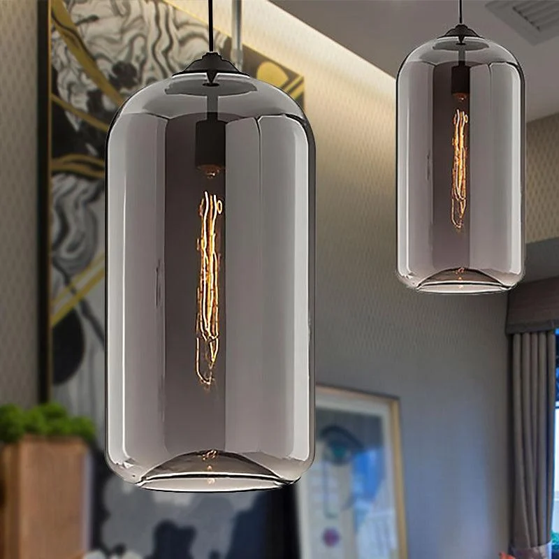WideGlassPendantLamp-Modern1-LightBlackLamp-Homeko7 Wide Glass Pendant Lamp - Modern 1-Light Black Lamp - Homeko
