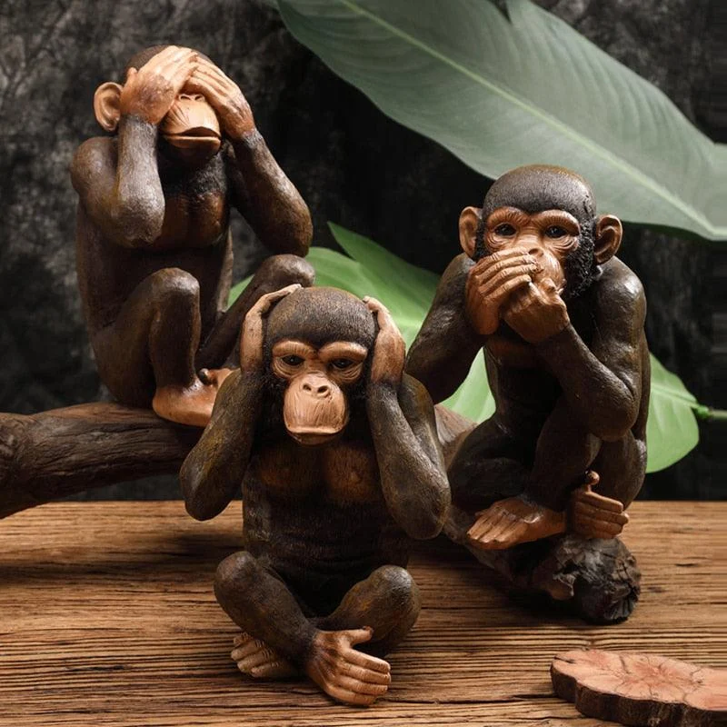 WildThreeWiseMonkeys-Homeko2 Wild Three Wise Monkeys - Homeko