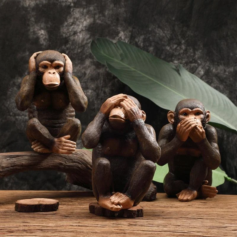 WildThreeWiseMonkeys-Homeko3 Wild Three Wise Monkeys - Homeko