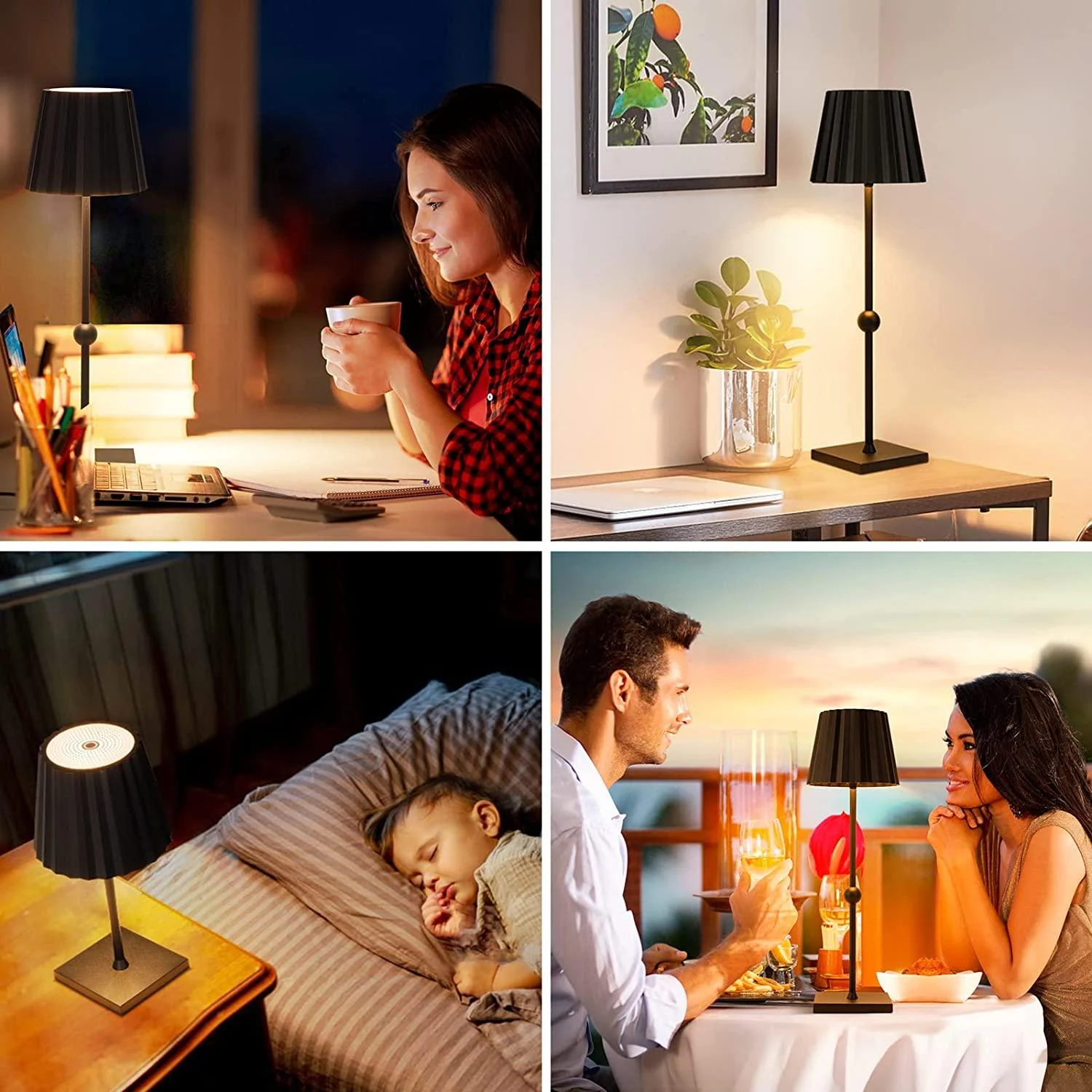 Wireless Table Lamp with Stepless Dimmable LEDs - Homeko