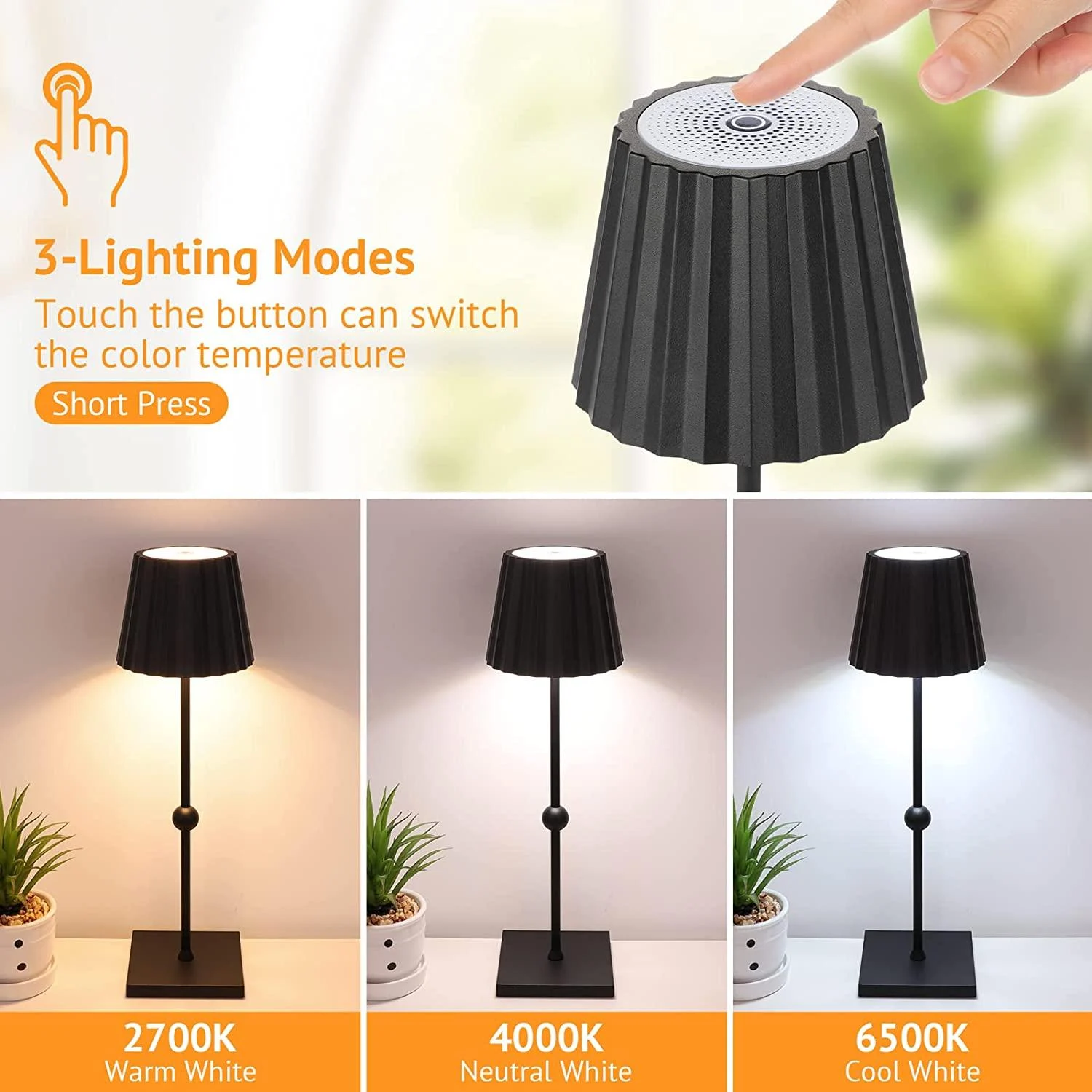 WirelessTableLampwithSteplessDimmableLEDs-Homeko4 Wireless Table Lamp with Stepless Dimmable LEDs - Homeko