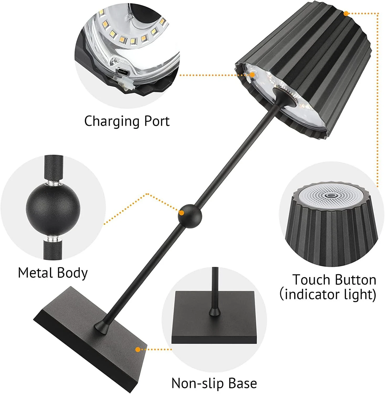 WirelessTableLampwithSteplessDimmableLEDs-Homeko5 Wireless Table Lamp with Stepless Dimmable LEDs - Homeko