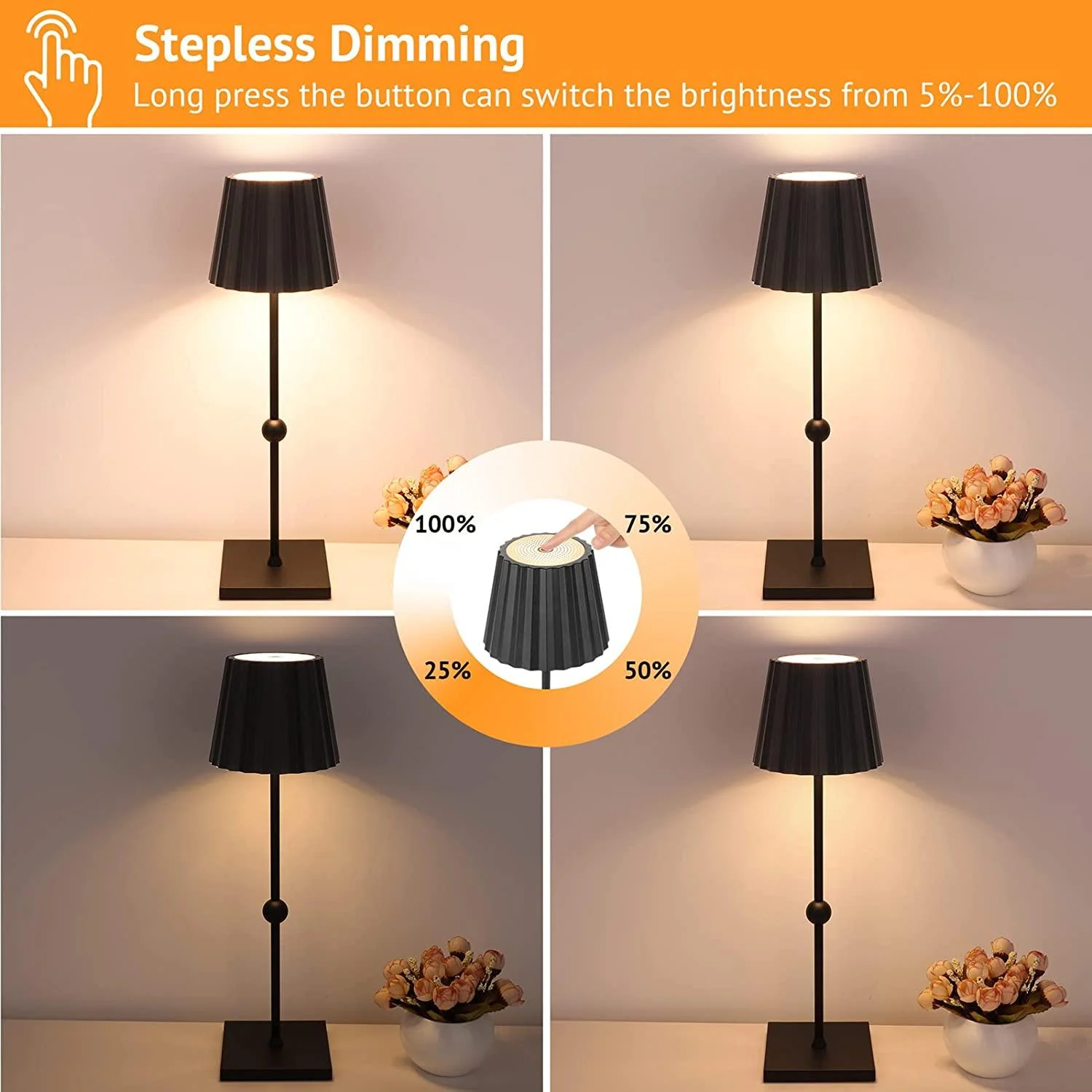 WirelessTableLampwithSteplessDimmableLEDs-Homeko6 Wireless Table Lamp with Stepless Dimmable LEDs - Homeko