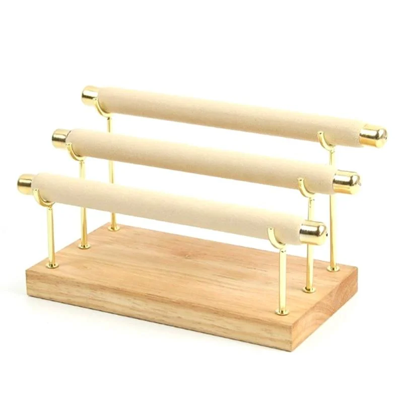 Wooden Jewelry Display Stand Ring Holder T Bar Display Bracelets Anklets Jewelry Display Stand Packaging Jewelry