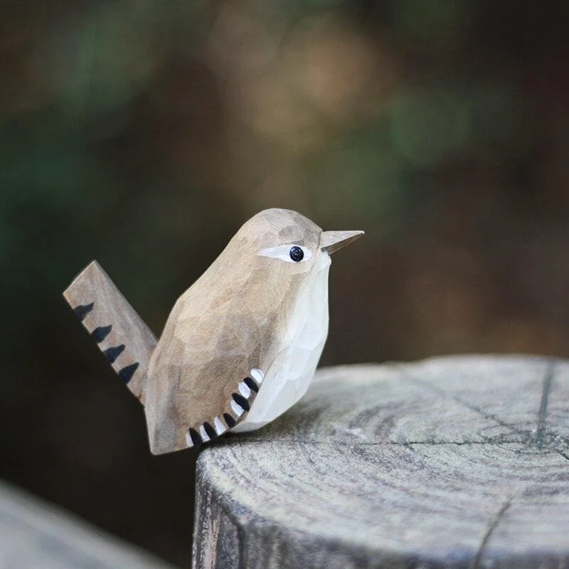 WoodenBirdFigurines-Homeko12 Wooden Bird Figurines - Homeko
