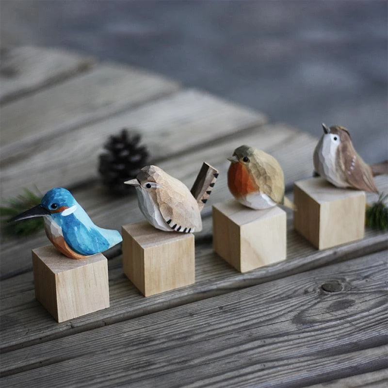 Wooden Bird Figurines - Homeko