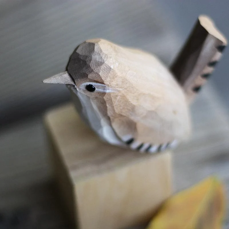 WoodenBirdFigurines-Homeko5 Wooden Bird Figurines - Homeko