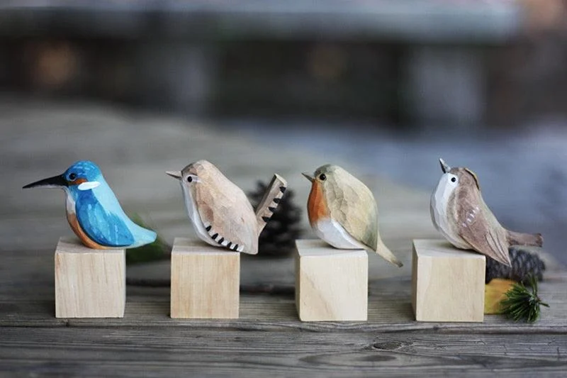 WoodenBirdFigurines-Homeko7 Wooden Bird Figurines - Homeko
