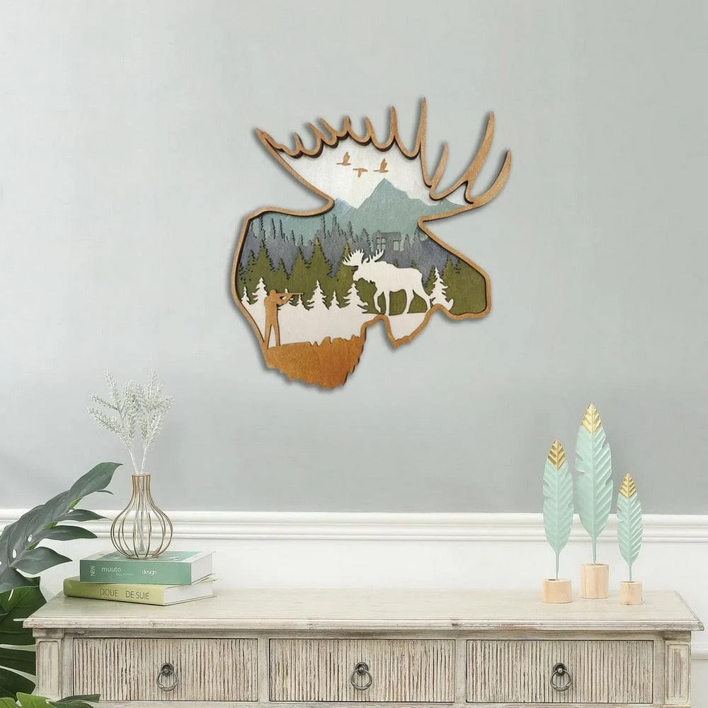WoodenDeerandElkWallDecor-Homeko3 Wooden Deer and Elk Wall Decor - Homeko