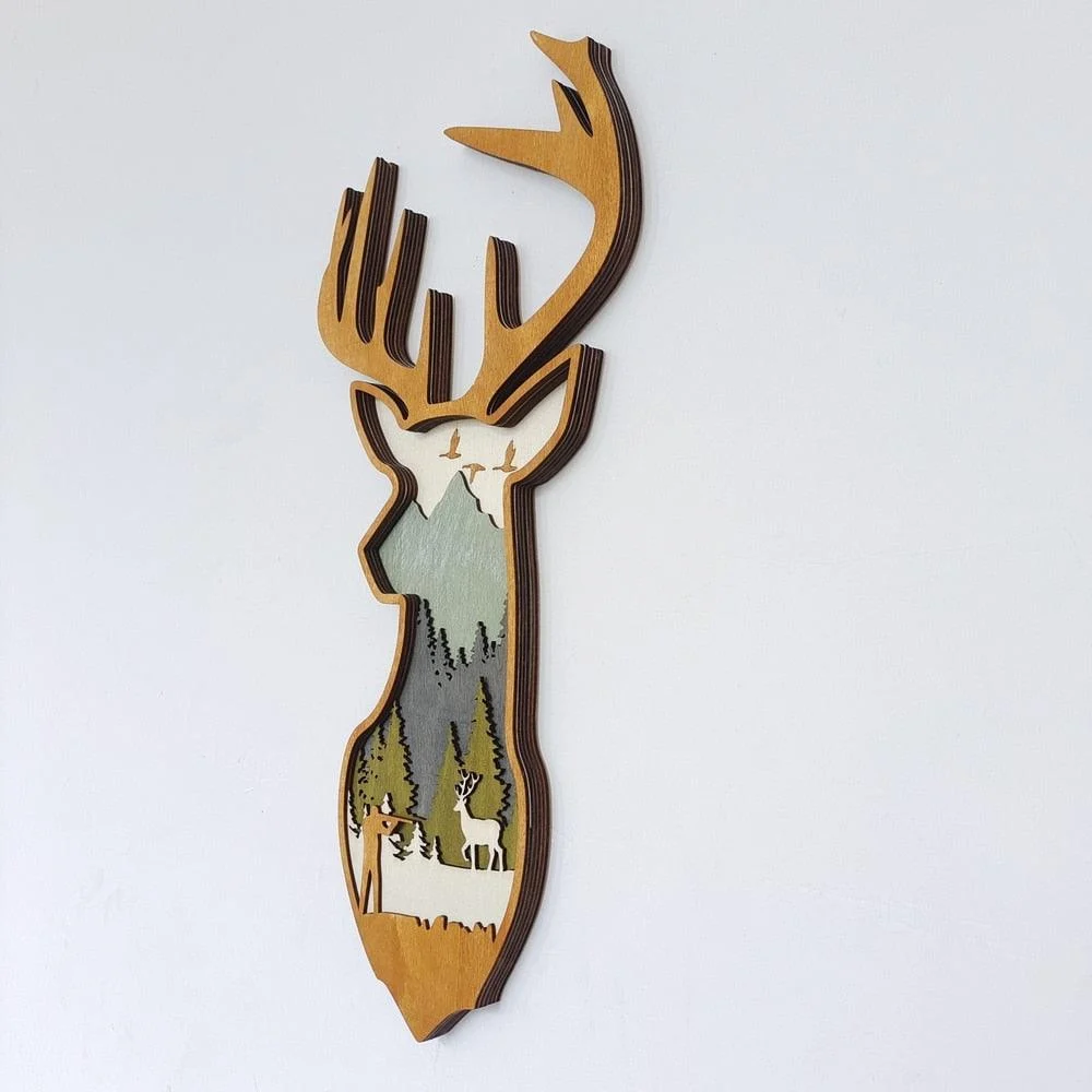 WoodenDeerandElkWallDecor-Homeko6 Wooden Deer and Elk Wall Decor - Homeko