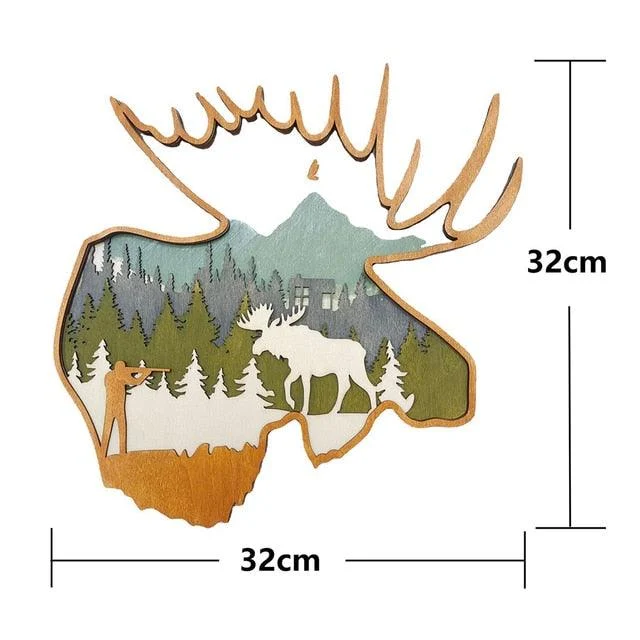 WoodenDeerandElkWallDecor-Homeko8 Wooden Deer and Elk Wall Decor - Homeko