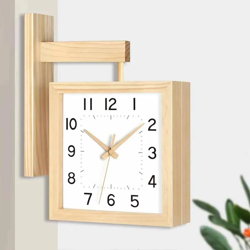 WoodenDoubleSidedWallClock-Homeko3 Wooden Double Sided Wall Clock - Homeko