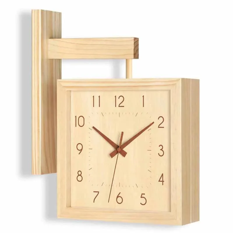 WoodenDoubleSidedWallClock-Homeko4 Wooden Double Sided Wall Clock - Homeko