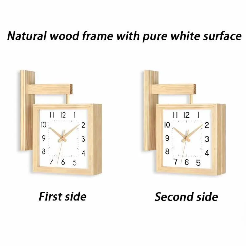 WoodenDoubleSidedWallClock-Homeko5 Wooden Double Sided Wall Clock - Homeko