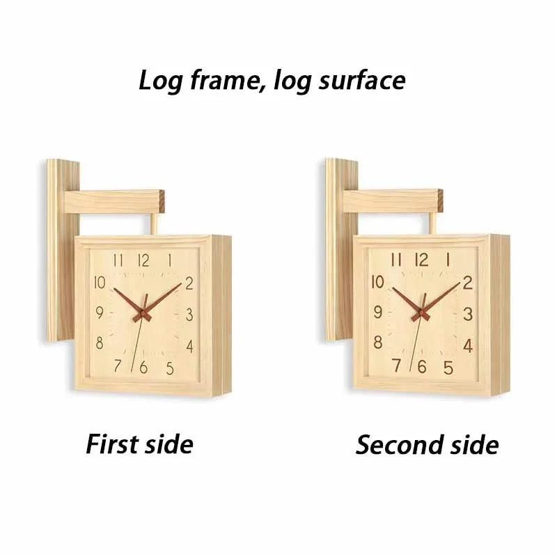 WoodenDoubleSidedWallClock-Homeko6 Wooden Double Sided Wall Clock - Homeko