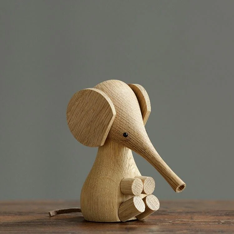 WoodenElephantFigurine-Homeko1 Wooden Elephant Figurine - Homeko